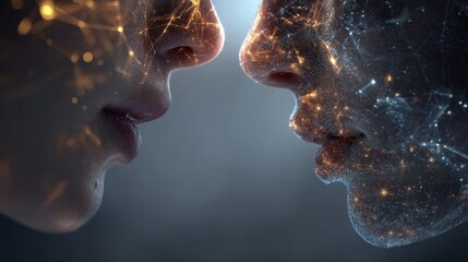 Digital Connection: AI Faces Interacting
