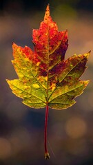 Vibrant autumn leaf close-up