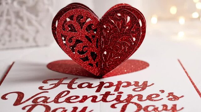 Beautiful Pop-Up Valentine's Day Card with a Heart Design, Perfect Gift for Lovers