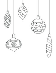 Christmas coloring page for adults and children. Symbols of Christmas and New Year.
