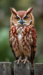 Fototapeta premium Burrowing Owl Portrait: Striking Eyes and Feathers