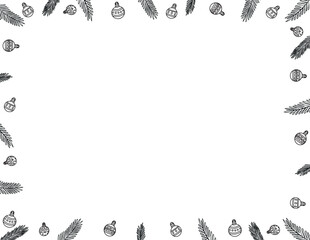 Christmas coloring page for adults and children. Symbols of Christmas and New Year.