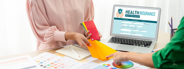 Health insurance web site brisk registration system for easy form filling