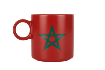 Elegant tea or cafe flagged mug isolated. 
