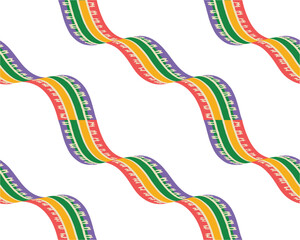Vibrant rainbow colored wavy ribbons on