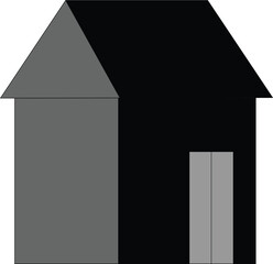 Editable Black and White House Vector EPS Design for Architects, Graphic Designers, and Creative Projects .Fully Scalable Vector Illustration of a Classic Home Facade with Clean Lines.