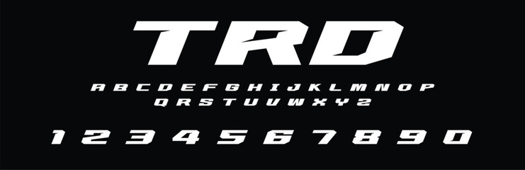 TRD Font Alphabet Vector Design for High Performance and Racing Typography