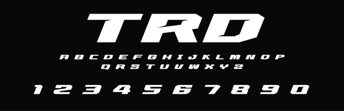 TRD Font Alphabet Vector Design for High Performance and Racing Typography