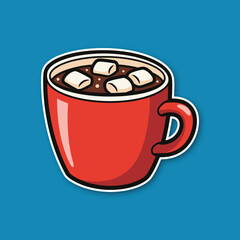 Cute Hot Chocolate Mug Christmas Illustration