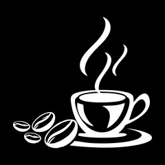 Coffee and cup logo illustration design, suitable for logos and design elements