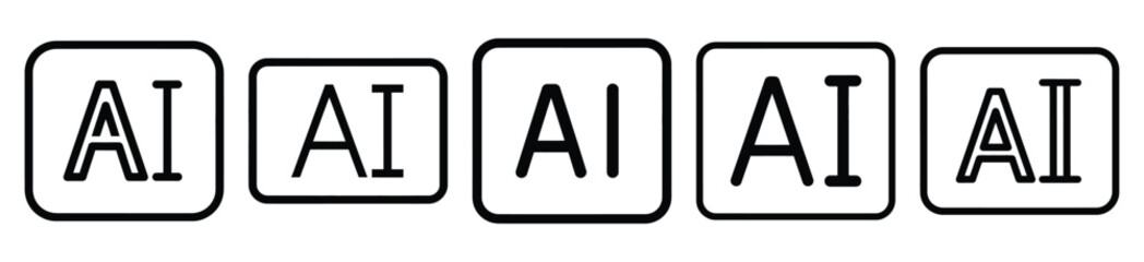 ai intelligence line art icon set. ai and robotics outline icons collection.