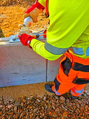 Construction worker working on a building site