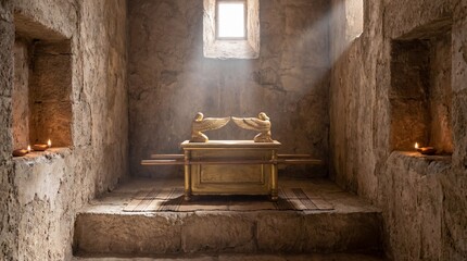 Ark of the covenant in ancient jewish chamber