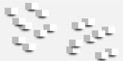 Fototapeta premium Abstract white 3D geometric shapes on white background. Professional Blank Paper or Cardboard Box Template. Innovative wall art design modern abstract gallery installation. 3d Modern abstract design.