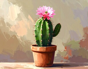 Vibrant cactus flower still life