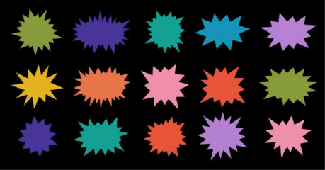 Spiky star graphic set