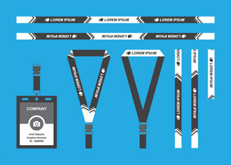 Sport Lanyard and ID Card Template with Modern Geometric Pattern