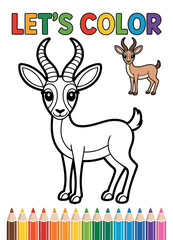 Cute Goat Coloring Page for Kids with Fun Learning Activity