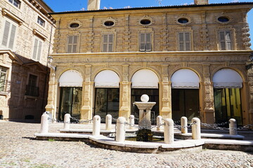 Fountain in Matilde di Canossa Square in Mantua, Italy