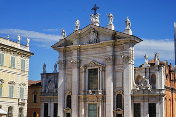 Cathedral in Sordello square in Mantua, Italy