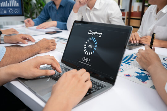Software update on computer for brisk version of device software upgrade