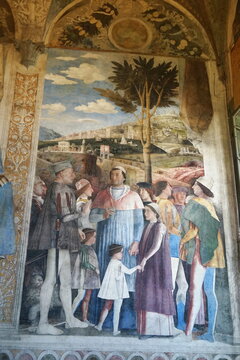 Frescoes in the bridal chamber in the Castle of San Giorgio in Mantua, Italy