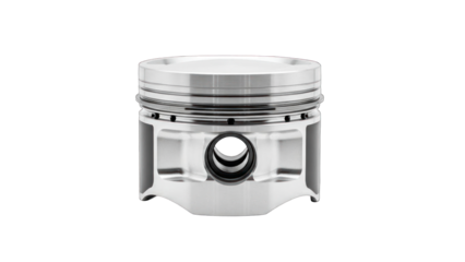 Automotive Engine Piston Isolated on White Background.