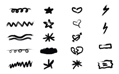 Collection of hand drawn symbols