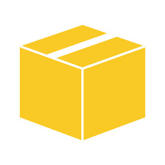 Yellow box with white outline on white background