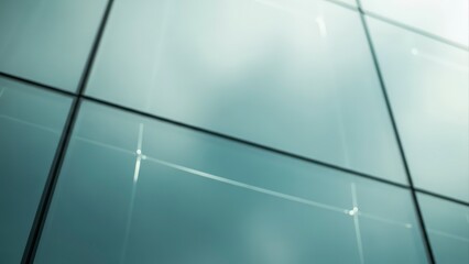 Modern Glass Facade of a Building Reflecting the Sky.