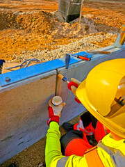 Construction worker working on a building site 