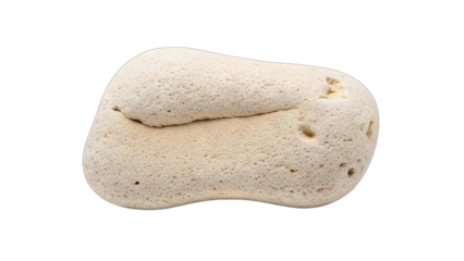 Small light-colored porous rock isolated on white background.