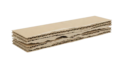Stack of Corrugated Cardboard Layers.