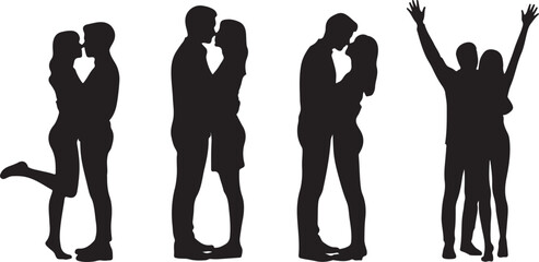 Couple in love icon set. valentines day design element. love symbol