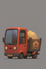 Cute Red Delivery Truck