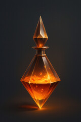 Glowing Amber Potion Bottle