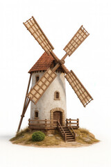 Old Windmill Isolated