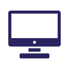 Computer monitor icon on white background