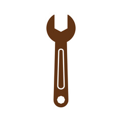 Simple brown spanner icon