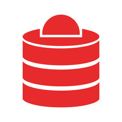 Red database icon representing data storage