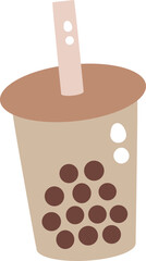 cute bubble milk tea drink beverage vector cartoon illustration