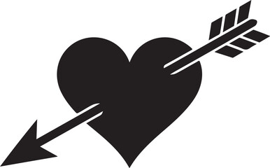 Heart with arrow icon. love symbol. valentine's day design element