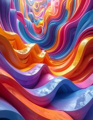 Vibrant colorful abstract waves