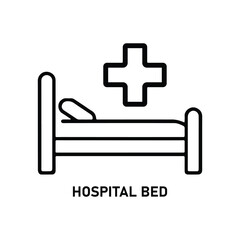 Hospital and medical health care Patient Bed   icon silhouette vector illustration