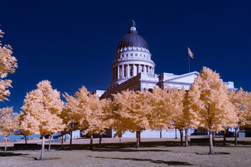 Utah State capital in infrared with strange colors