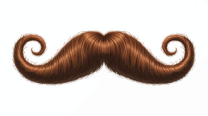 Brown handlebar mustache illustration