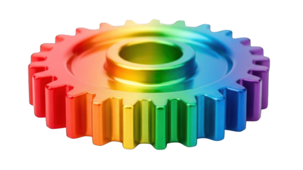 Colorful Metal Gear with Rainbow Spectrum.