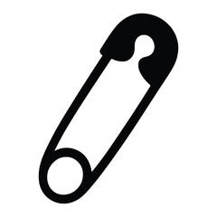 Safety pin icon vector, a Safety pin silhouette, Vector of Safety pin art, a Safety pin black silhouette vector isolated