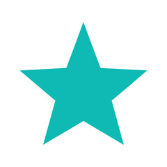 Simple teal star icon on white background