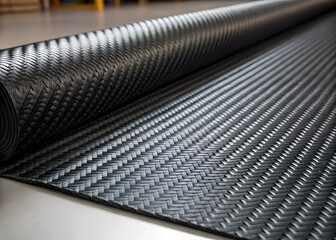 ndustrial style carbon fiber texture showing diagonal twill weave under studio lighting